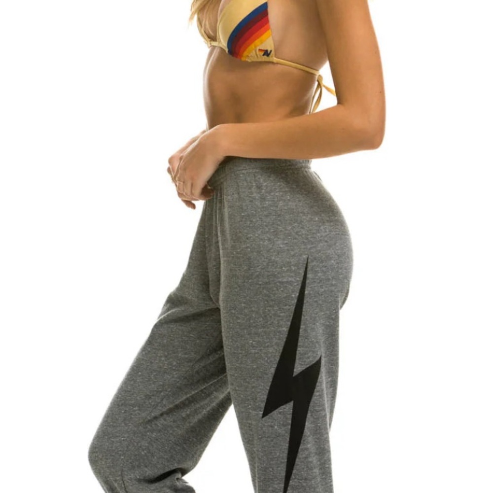 Aviator Nation BOLT SWEATPANTS - HEATHER GREY, size M